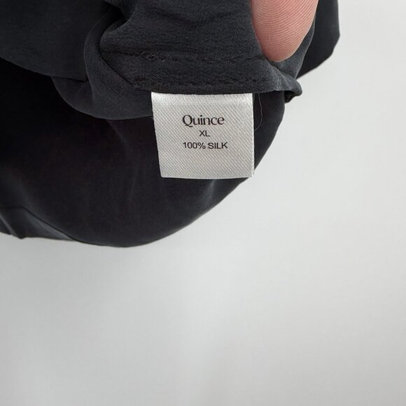 Quince Washable Silk Pajama Button Up Top Size XL Women’s in Black - Picture 4 of 6